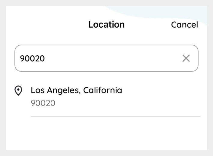 Search by Location Zip