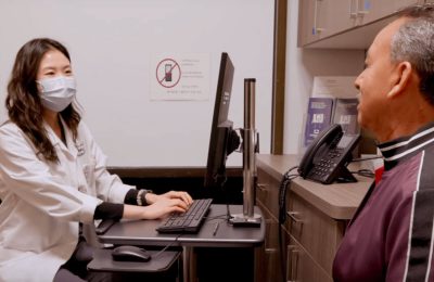 Kheir Clinic doctor checking in with her patient